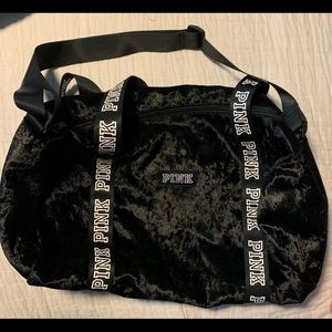Victoria Secrets PINK Duffel Bag Black Velvet